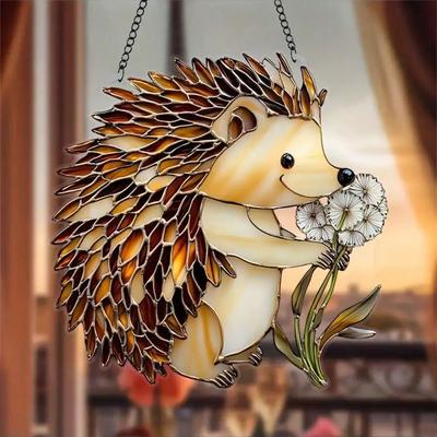 A Cute Hedgehog Sun Catcher, Animal Themed Decoration, Perfect for Home, Garden, Porch, Birthday Gift for Animal Lovers