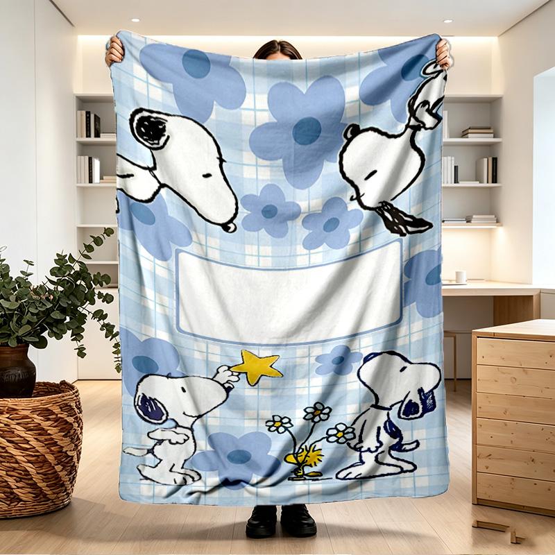 Snoopy Print Blanket - Soft & Comfortable, for Bedroom, Travel, Sofa, Home Decoration - Birthday Christmas Gift for Friend