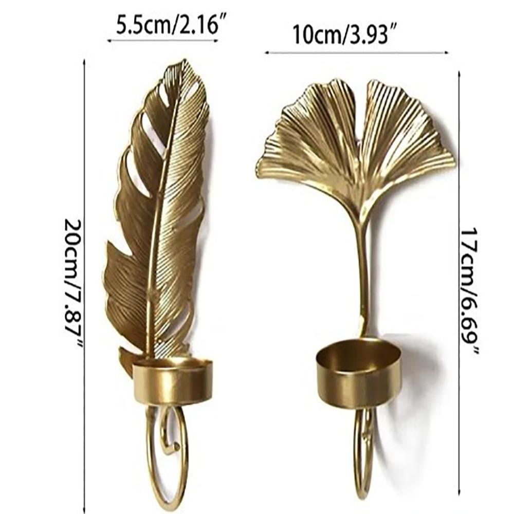 Pendant Candlestick Holder Metal Golden Leaf Candlestick Exquisite Candlestick  Candle