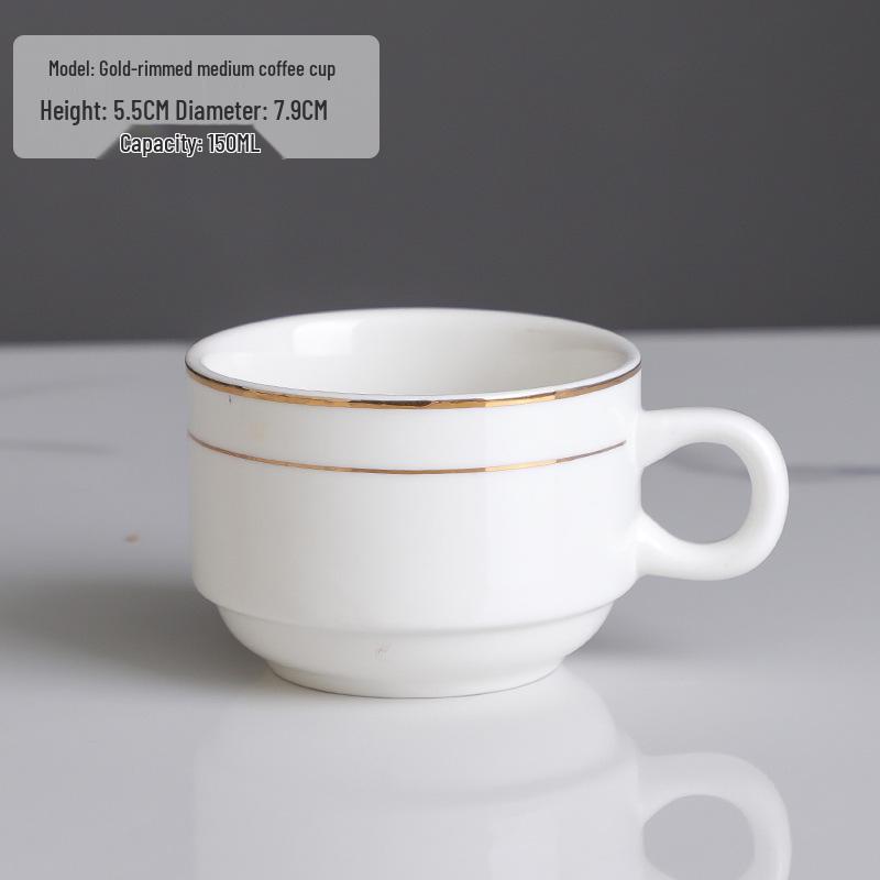 Europejski Luksusowy Zestaw Ceramicznych Filiżanek do Kawy ze Złotym Brzegiem