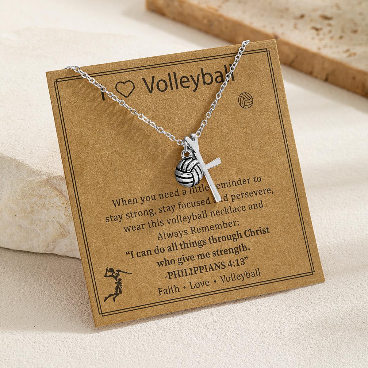 

1 piece of blessed words card cross sports necklace gift adjustable tail chain ball lady necklace everyday versatile
