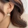 New Light Luxury Zircon Fishtail Pearl Stud Earrings For Women Fashion Crystal  Sweet Earring Girl