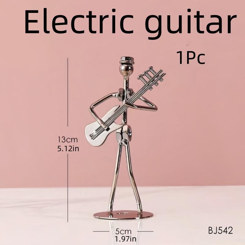 1piece Metal Puppet Playing Musical Instrument, Vintage Band Model, Living Room Desktop Decoration, Home Decoration