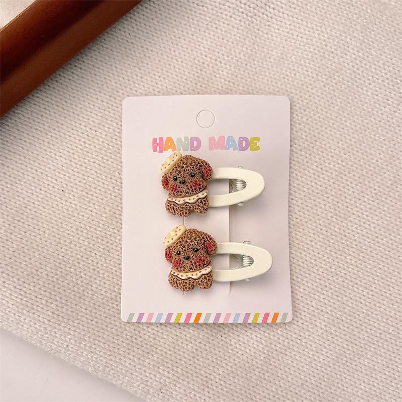 2pcs New Product Cute Cute Cute Puppy Hairpin Cartoon Broken Hair Side Bangs Hairpin Sweet Hair Accessories Headgear