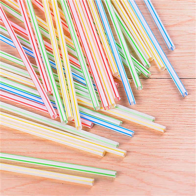 Colorful Bent Disposable Plastic Straws