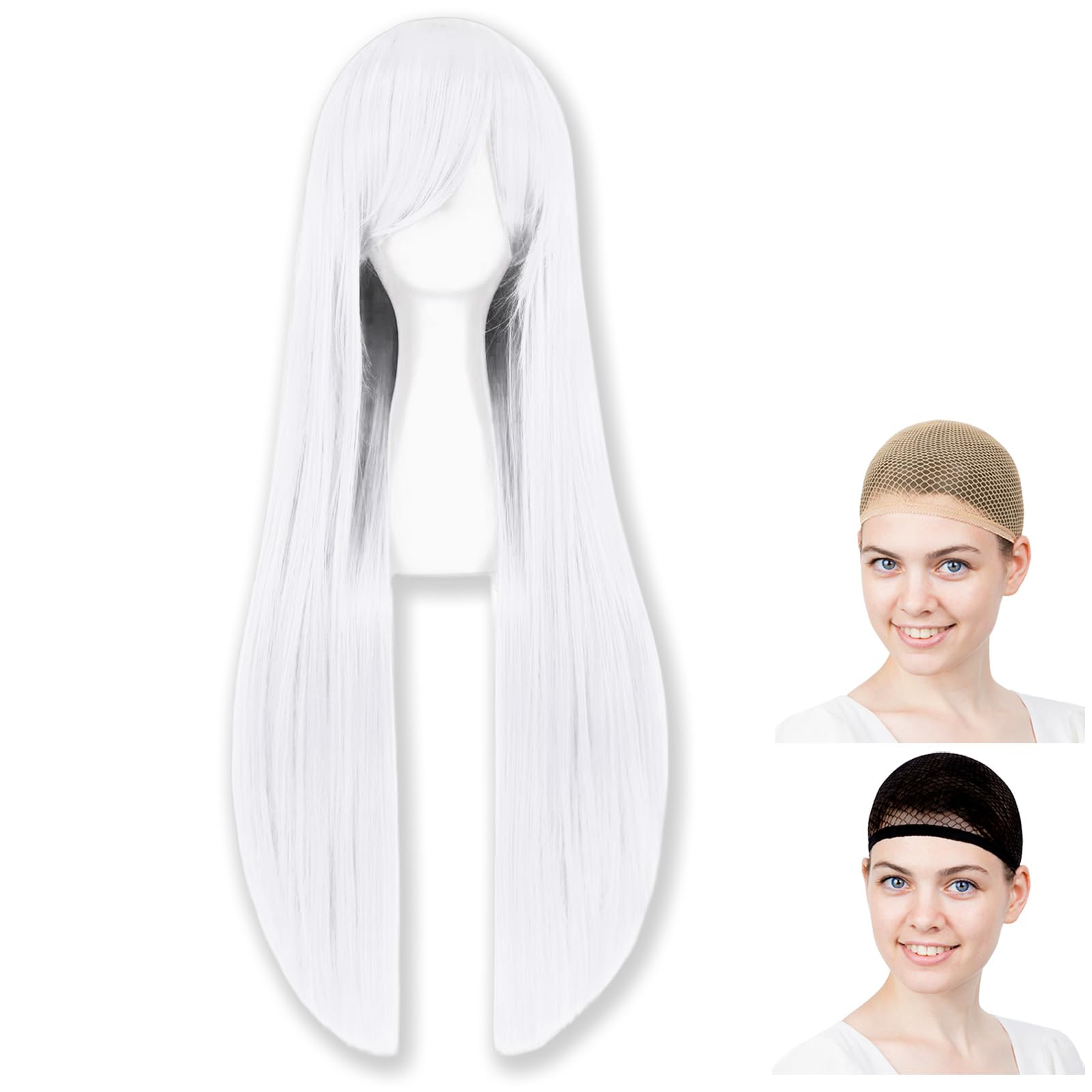 

Парик для косплея CaseEden, Премиум, Гладкий, Длинный, Прямой, 80см, Чисто белый, WIG6165