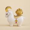 360 Degree Rotatable Lucky Sheep Figurine Gourd Resin Figurine Wealth Goat Statue  Desktop Ornament