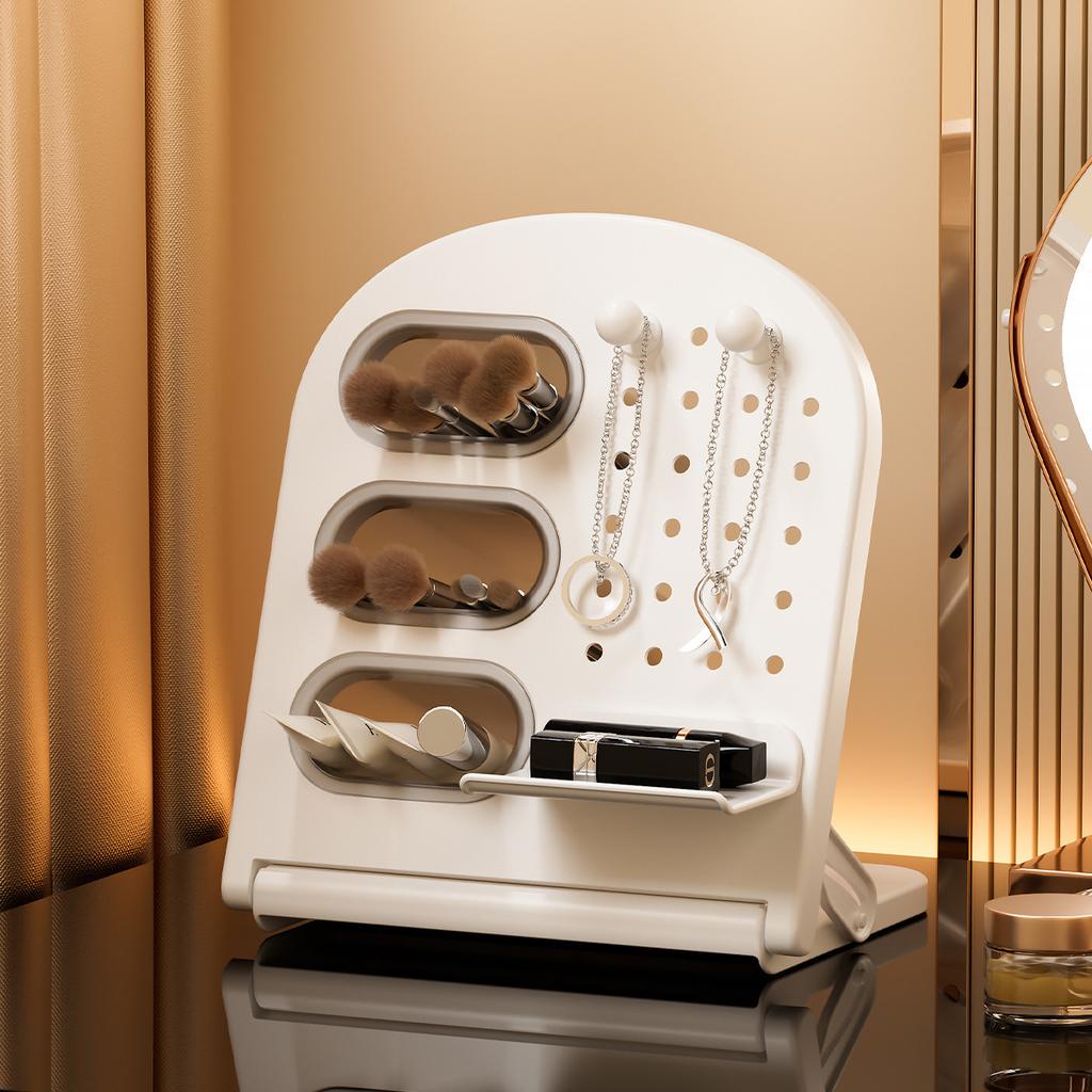 Desktop Stationery Storage Rack Hole Board Pen Holder Multifunctional Cosmetic Brush Classification Organizer Shelf