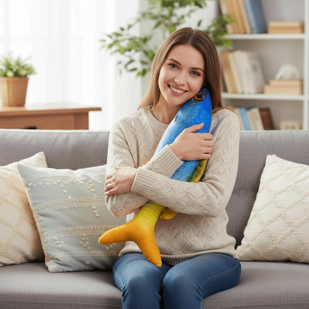 Cartoon Simulated Sea Fish Pillow Hugging Pillows Fish Anime Pillow Dolls Toy for Little Kids
