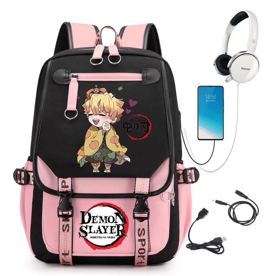 Demon Slayer Anime-Peripherie Rucksack stilvoller Anime-Themen-Schülerrucksack 0084