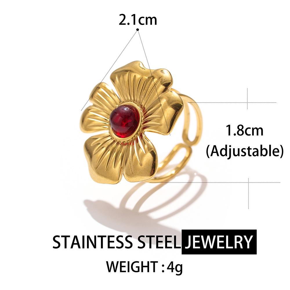 18k Gold Titanium Stainless Steel Exaggerated Niche Ring for Women: European & American Style