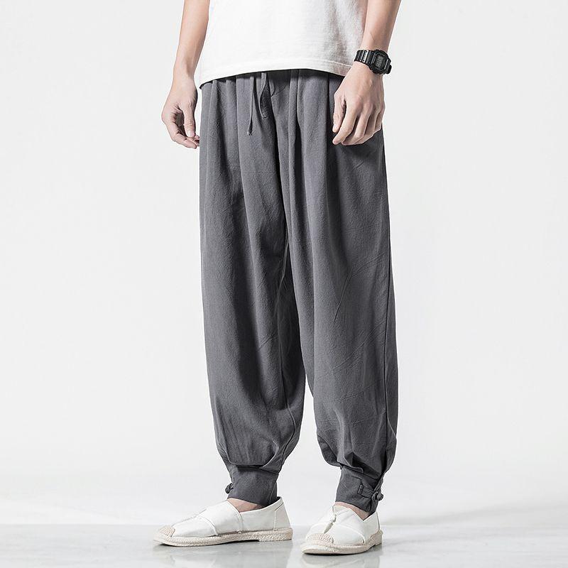 Monk Loose Cotton-Linen Meditation Pants - Hemmed for Spring & Summer