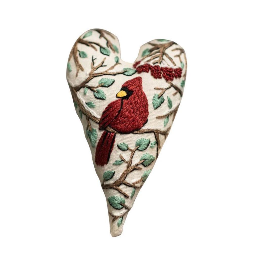 Festival Heart Christmas Embroidery Kit Gifts with Needle and Thread Heart Cross Stitch Kit Material Package