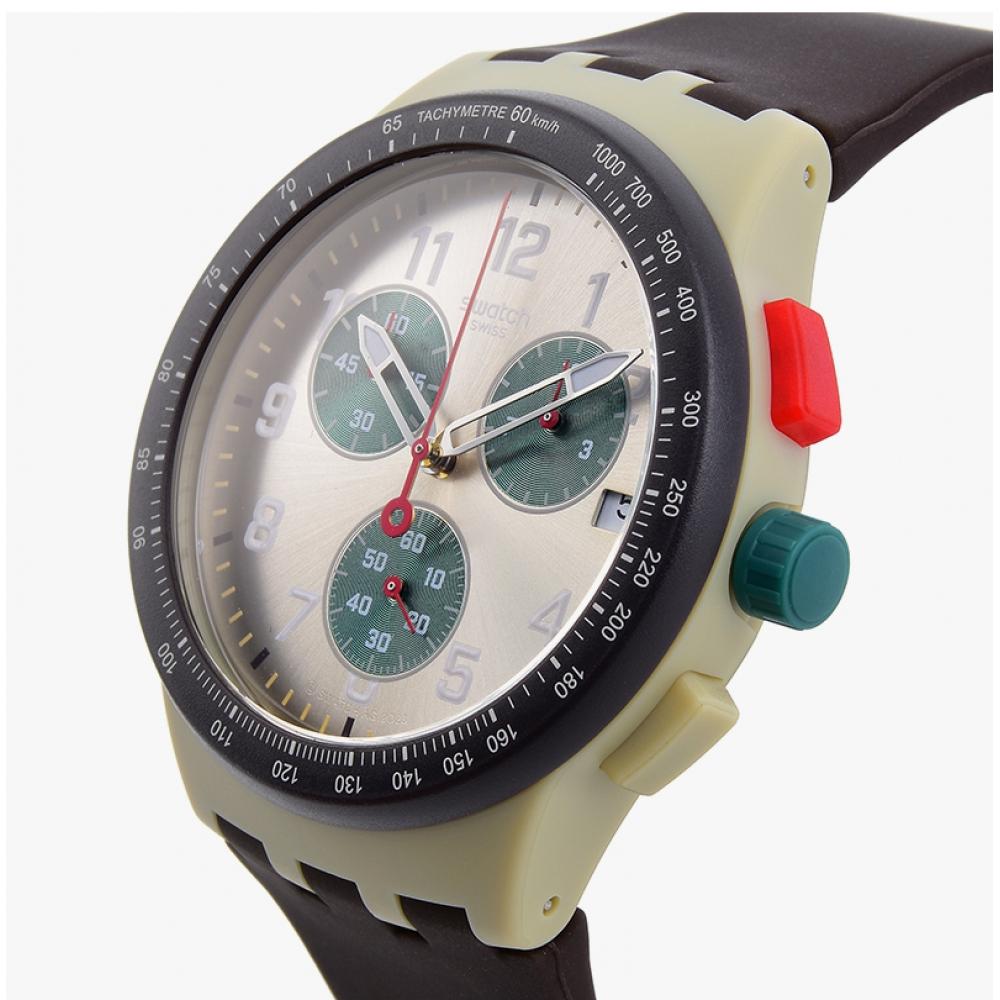 Swatch SuSt402 ObSidian Ink Zegarek Męski Uretanowy