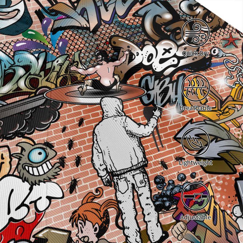 Individueller Hip Hop Graffiti Stil Kunstdruck Baseballkappe Unisex Verstellbare Baseballkappe Graffiti Doodle Sport Sonnenschutzmützen für Damen Herren