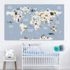 Cartoon Ocean Animal World Map Wall Art Canvas Painting Nordic Posters And Prints Nursery Wall Pictures For Kids Room Decoration