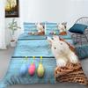 3D Easter Bedding Set Rabbit Down Duvet Cover 2/3 Pieces DE135 * 200 Animal Print Single Double Bed Soft Zipper Home Textile
