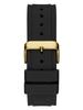 GUESS Gold Tone Stainless Steel Watch with Black Silicone Strap U1049G5 141 [ ]