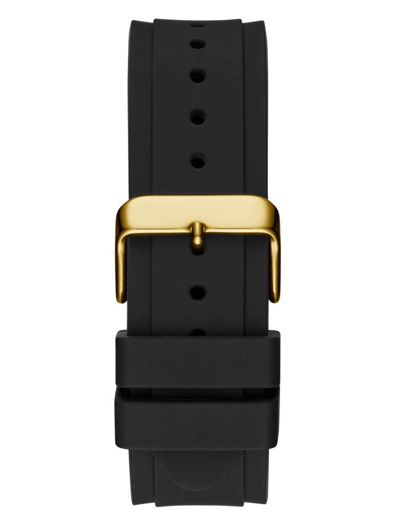 GUESS Gold Tone Stainless Steel Watch with Black Silicone Strap U1049G5 141 [ ]