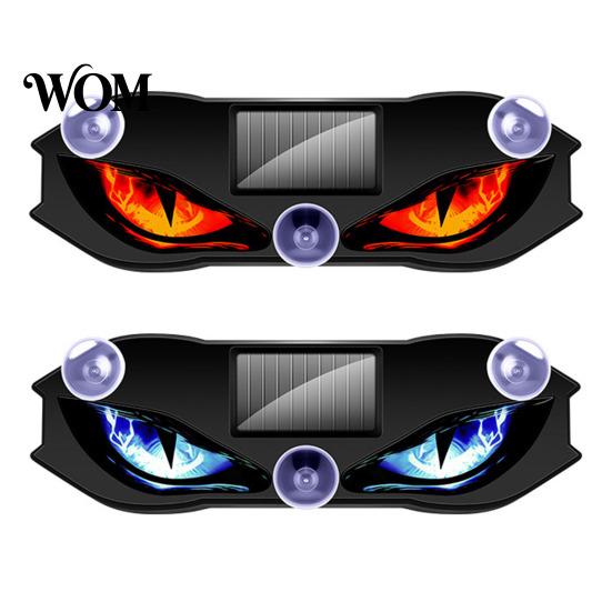 Vibration Sensor Car Light Solar Devil Eyes for Windshield, Window Warning Sign with Three Smart Modes, Custom Exterior Decoration LED Digital Panel,