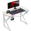 Bureau Gaming - HUZARO - Hero 1.7 - Éclairage LED 366 Modes - Support Casque - Porte-gobelet