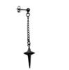 Hip Hop Trendy Stainless Steel Silver Color Star Cross Tassel Pendant Asymmetry Stud Earrings for Women Men Rock Punk Jewelry
