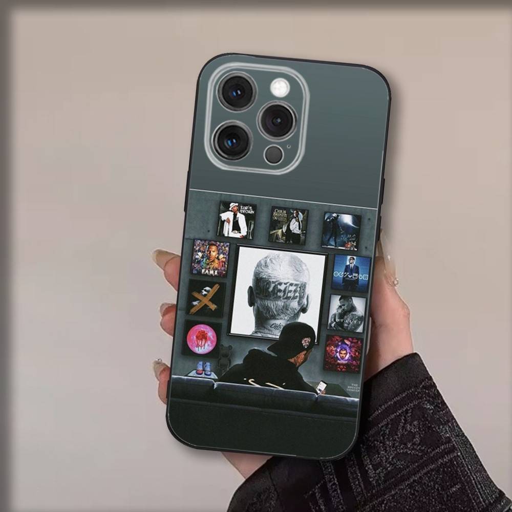 Singer C-Chris Browns Phone Case For iPhone 17,16,15,14,13,12,11,Pro,Max,Plus,Air,X,XS,XR,SE,8,7,Mini,Soft Black Funda