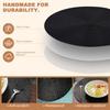 M-Modern-Round Braided Placemats Set Of 6 Table Mats For Dining Tables Woven Washable Non-Slip Place Mats 15 Inch Halloween Blac