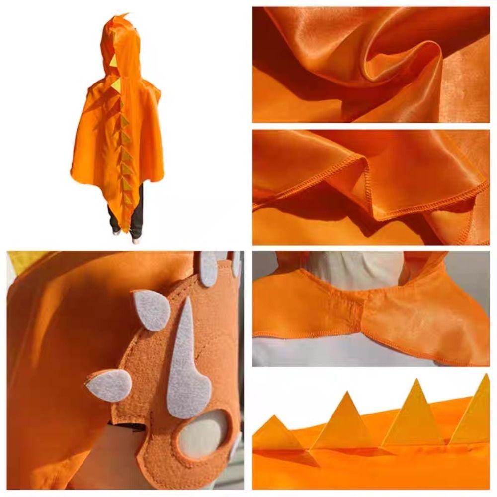 Hooded Cape Halloween Kids Costume Mask Dinosaur Costume Fancy Dragon Cloak  Kids