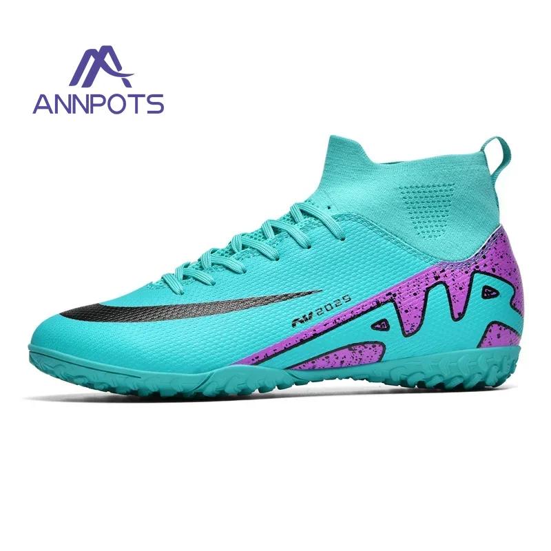 New Mens Football Field Boots TF/FG High Quality Professional Fast Grass Soccer Shoes Ultralight Training Studded Football Boots
