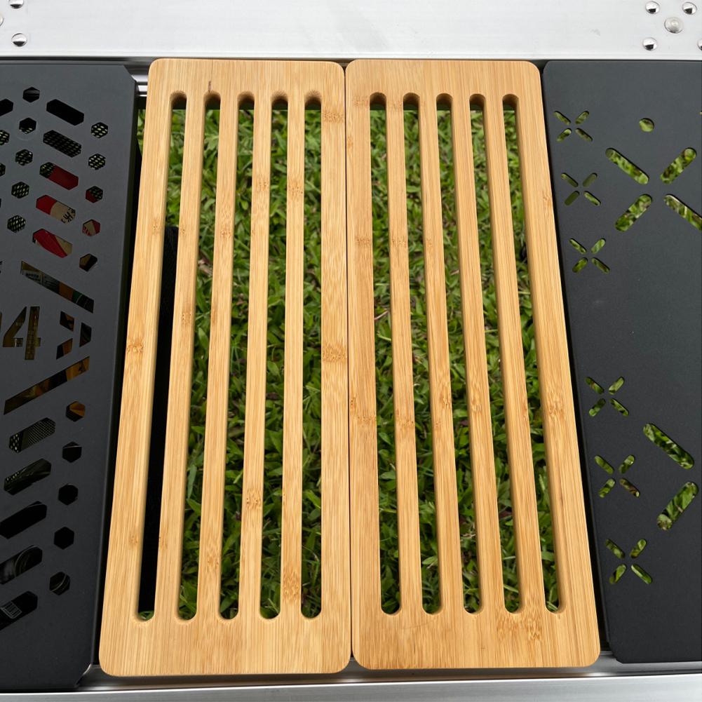 2Pcs Bamboo Tea Tray with Storage Bag Portable Cutting Board Bamboo Chopping Board for Serving Wood Decorative Table Cup Storage