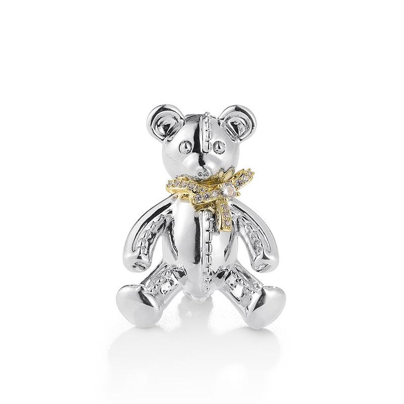 

Роскошная металлическая брошь в виде плюшевого мишки с цирконом для ретро японского пиджака