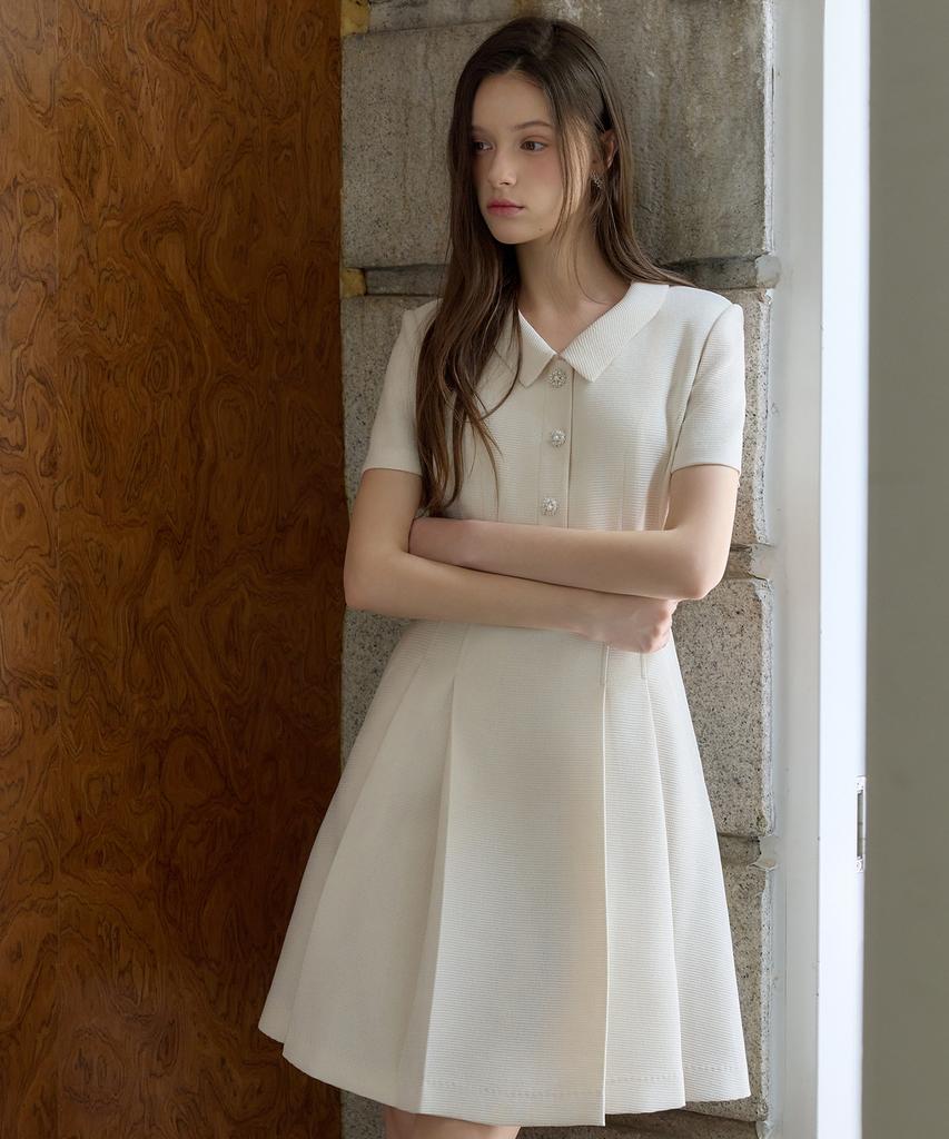 JULIY&CALLA 26Hs Love By You March Summer Tweed Dress Beige Wedding Guest Look Ceremony Look