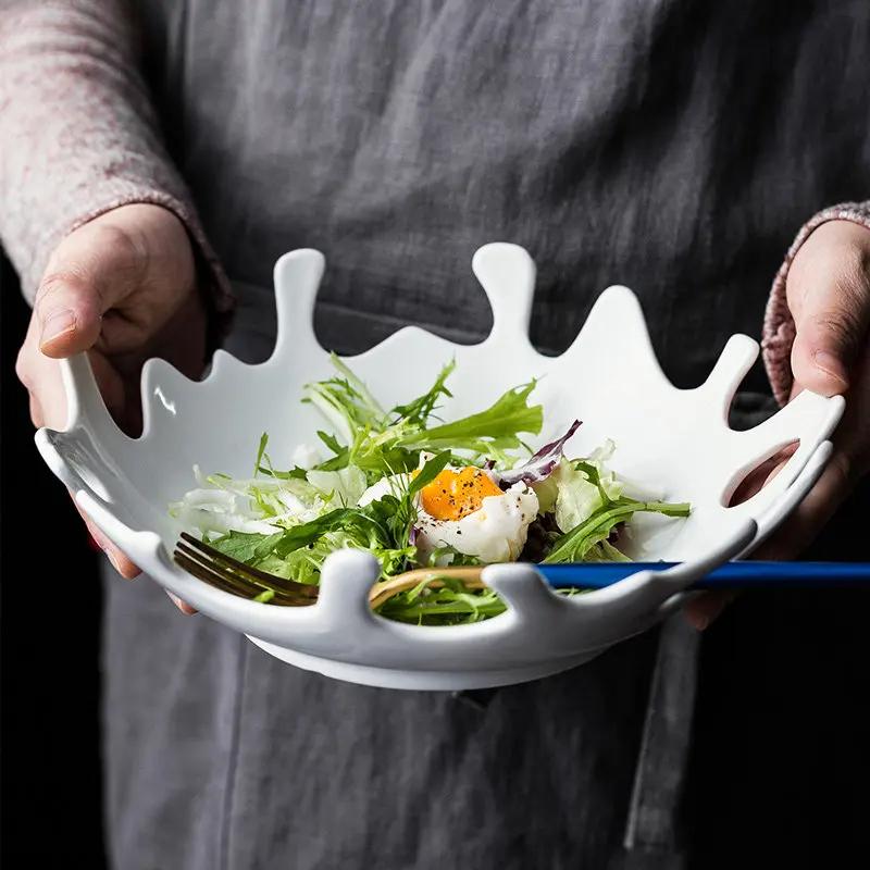 Creative White Irregular Ceramic Plate Salad Dessert Coral Plate Household Tableware Set Dinner Dish Kitchen Utensils Porcelain