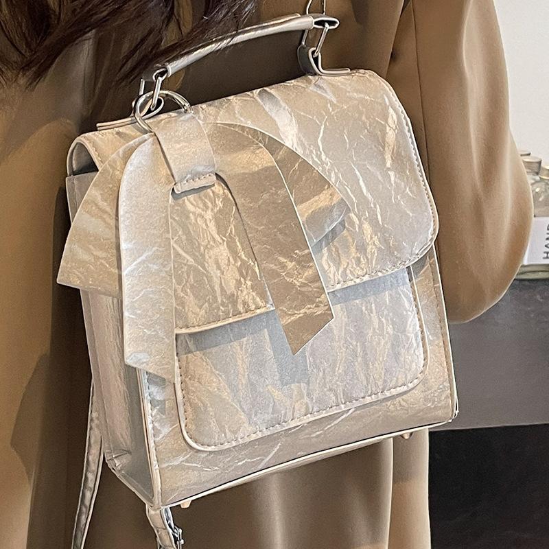 High-end Shoulder Bag for Women with Shoulders and Women's Fashionable Personality and Simple College Style Bow Crossbody Bag