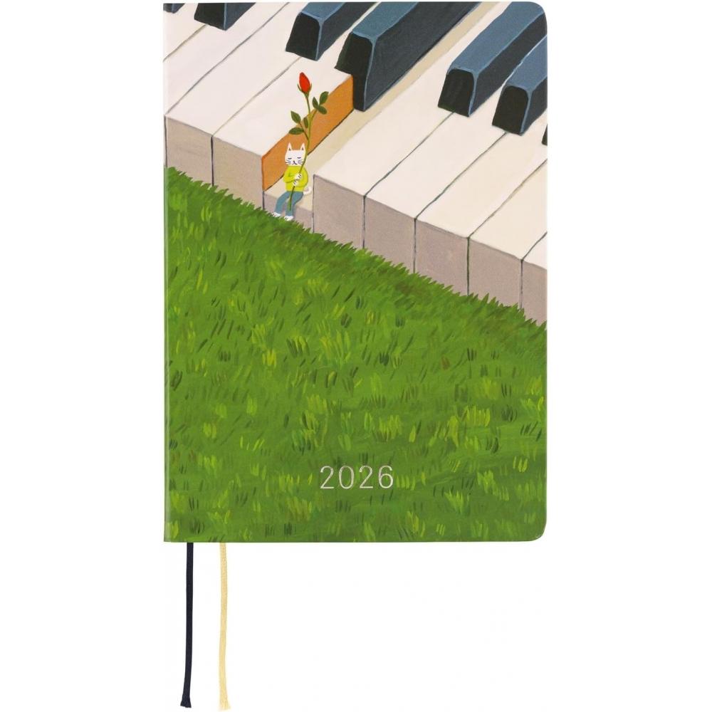 

Hobonichi 2026 Hon Английская версия A6 1 день 1 страница Январь понедельник Старт
