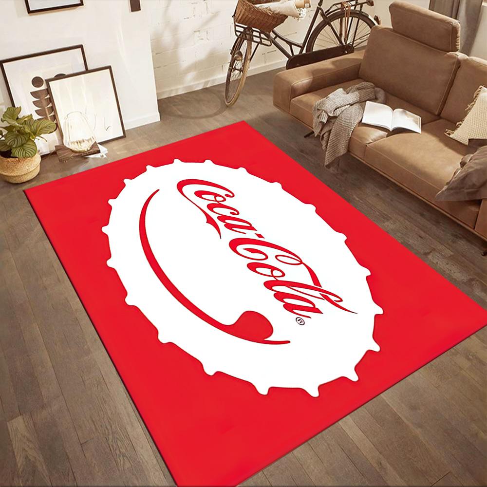 Coca-cola Classic Bottle Cap Square Rugs Are a Great Choice for Living Rooms, Bedrooms, Home Décor, and As Gifts.