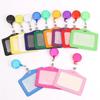 Women Man Bank Credit ID Card Holders Bus Identity Badge Protector Cover Bus Card Covers with Retractable Reel Office Supply