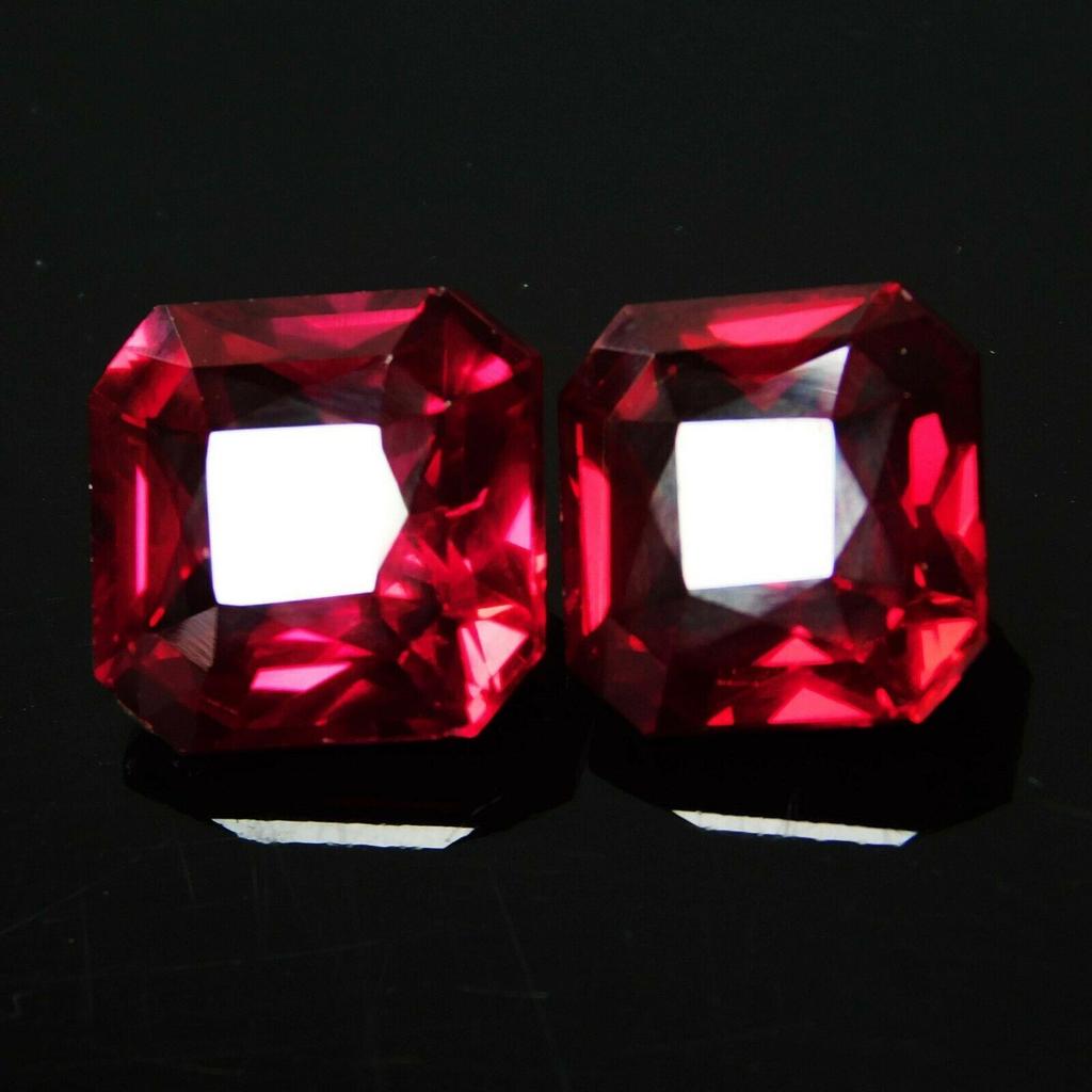 Natural Red Ruby 16.25ct Square Cut Certified Loose Gemstone
