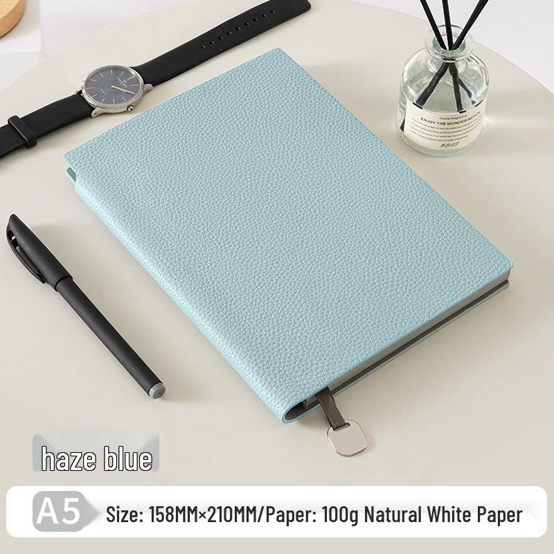 New Lychee Grain A5 Faux Leather Business Notebook Set, Thick Soft Cover, Practical for Everyday Use