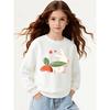 Kids Sweatshirt,Crew Neck Fashion Top,Fun"Cute Bunny Carrot Love " Patterned Sweatshirt for Everyday Casual Wear for All Kinds of Daily Outfits