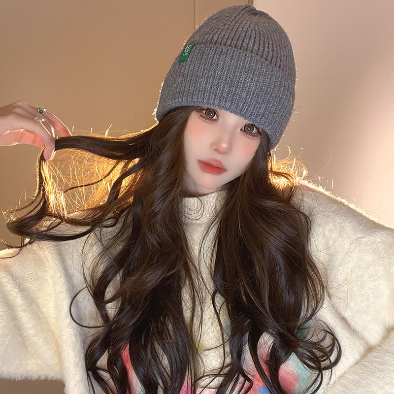 New Knitted Hat for Women In Autumn and Winter Korean Style Versatile Warm Wool Hat Cute Face Protecting Cold Hat