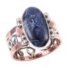Natural Pietersite Gemstone Handmade 925 Sterling Silver Two Tone Ring S.8 A6l39