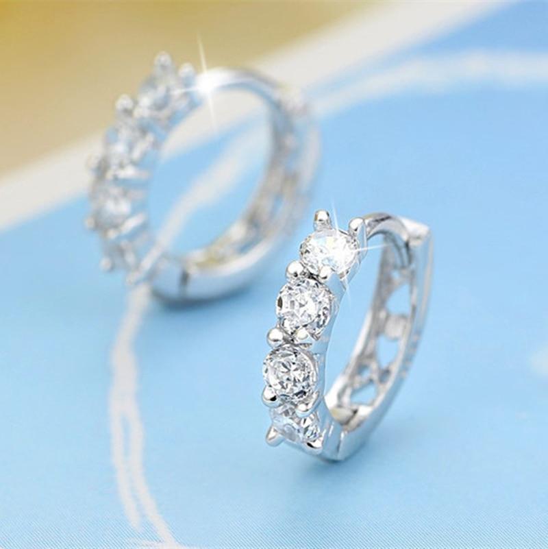 

Серьги из стерлингового серебра с инкрустацией кубическим цирконием Женские кристаллические серьги Для свадебного случая Сбор Свадебный случай Украшения Подарок