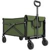 81L Festival Trolley On Wheels, Compact Garden Folding Trolley Cart with Adjustable Handle 80L Green