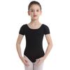 Leotard da Ginnastica Balletto Danza Manica Corta Elasticizzato per Ragazze Dancewear
