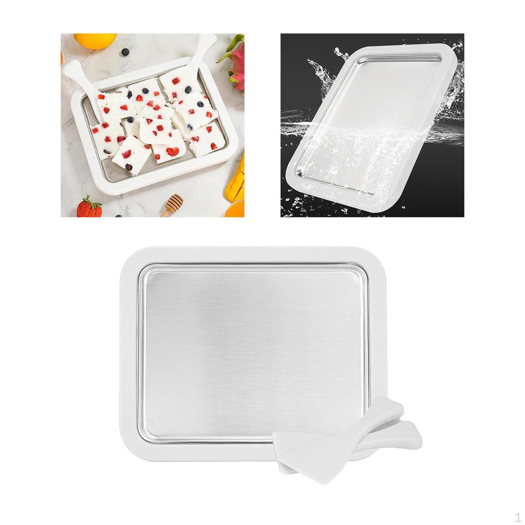 DIY Ice Cream Maker Durable for Home Anti Slip Bottom Stainless Steel Easy to Use Freezer Plate