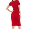 VEZFAA Women's Fashion Summer Spring Solid Color Print Short Sleeve O-Neck High Waist Casual Dresses