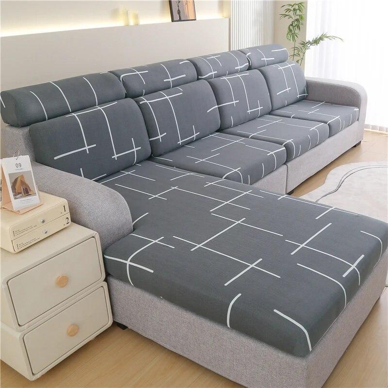 New Floral Printed Stretch Sofa Seat Cushion Cover Backrest Cover Protector for Couch Sofa Cover L Shape Chaselong Slipcovers