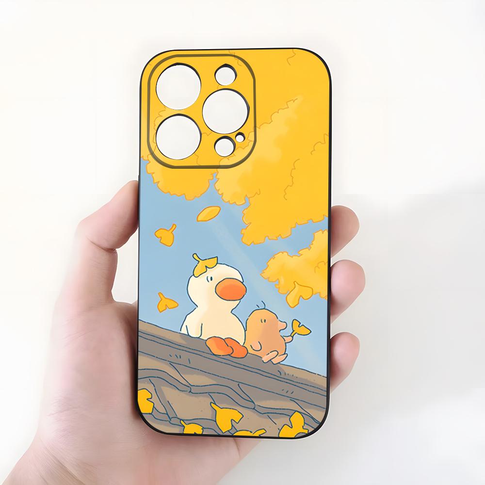Cute Cartoon Duck Phone Case For IPhone 17 Pro Max 15 Pro 16 14 Plus 12 13 Mini 11 Pro Shockproof Soft Cover